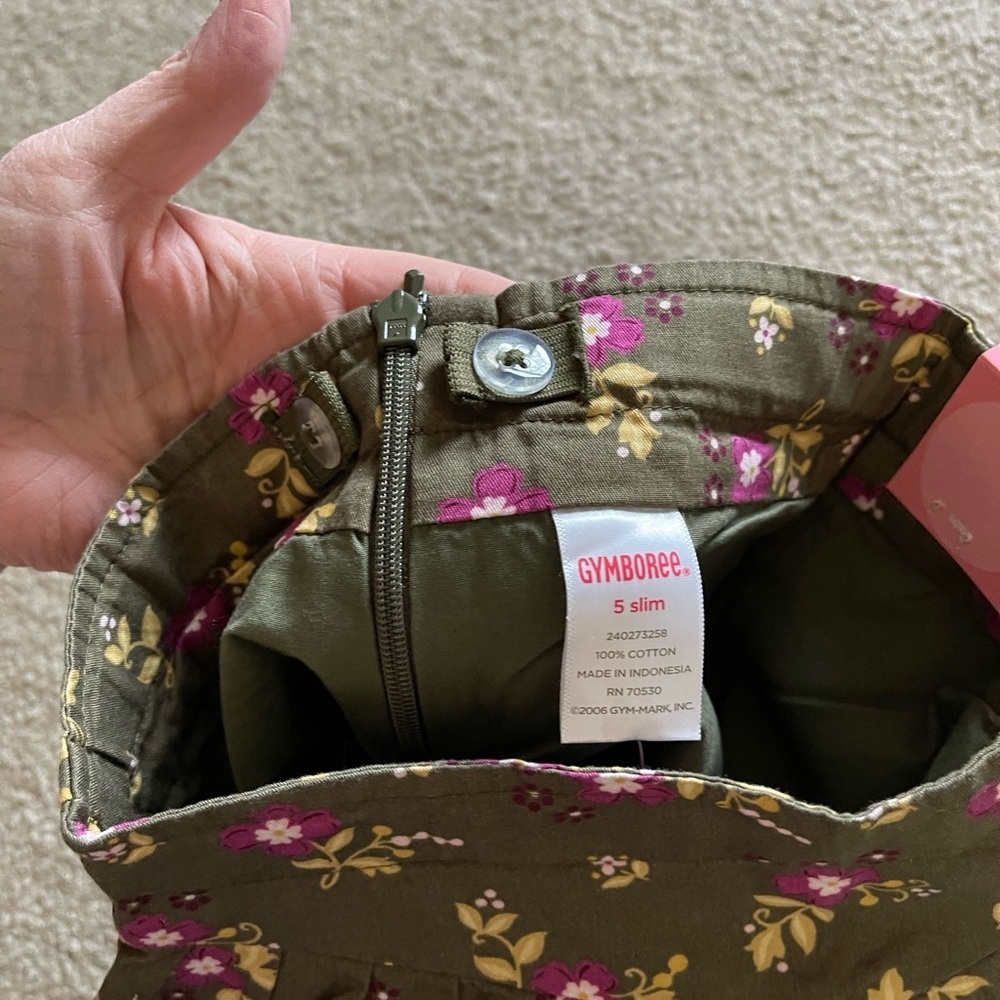 NWT Gymboree Floral Skort, 5 Slim - Picture 4 of 5